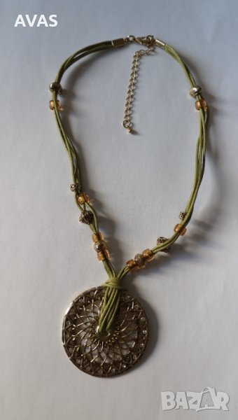 Нов бохо гердан златно зелено кафяво, снимка 1