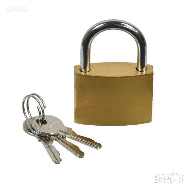 Катинар със стоманена скоба и 3 ключа, 38 мм_1217387, снимка 1