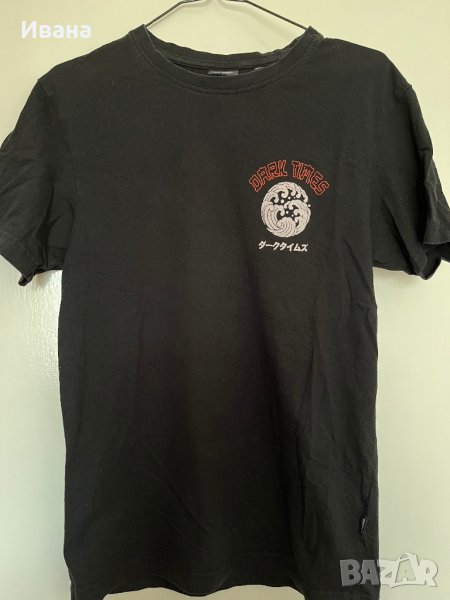 Мъжка черна тениска с японски принт Cropp, снимка 1