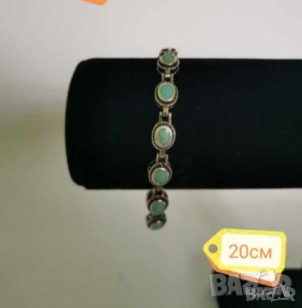 Сребърна гривна с тюркоаз, снимка 1