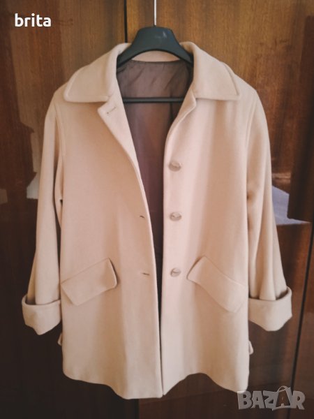 Вълнено Палто Бежово, снимка 1