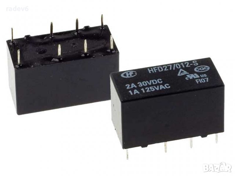 Електромагнитно реле HFD27/012-S, HFD27, 12V, 1A/125VAC, 2A/30VDC, снимка 1