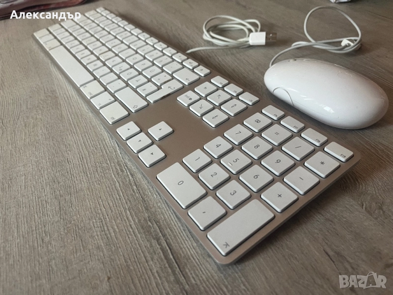 Apple клавиатура A1243 DE Layout и Apple мишка Mighty Mouse A1152, снимка 1