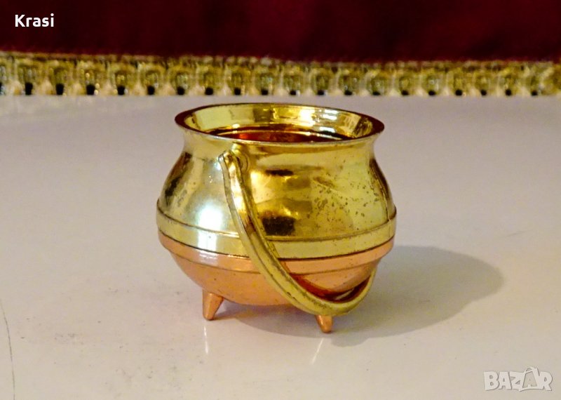 Менче бронзова миниатюра,позлата, снимка 1