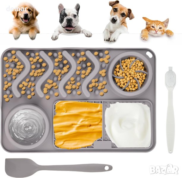 Alljia 3 в 1 Licky Mats, Подложка за кученце, котка 30x20 см, снимка 1