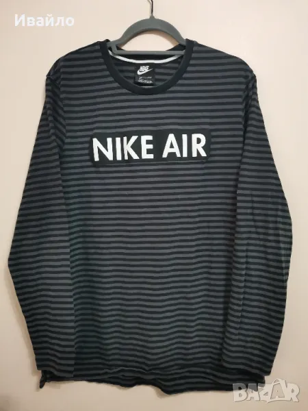 Nike Air Striped Long Sleeve Black/Gray Top T Shirt. , снимка 1