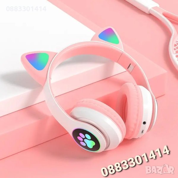 Безжични слушалки Светещи Слушалки Коте , снимка 1