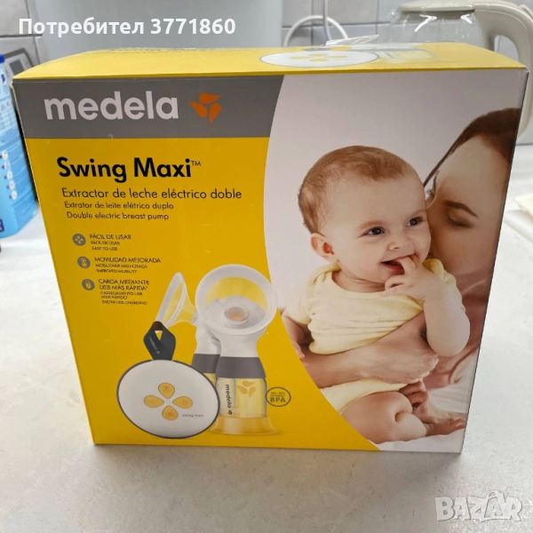 Medela Електрическа двойна двуфазна помпа за кърма Swing Maxi Flex, снимка 1