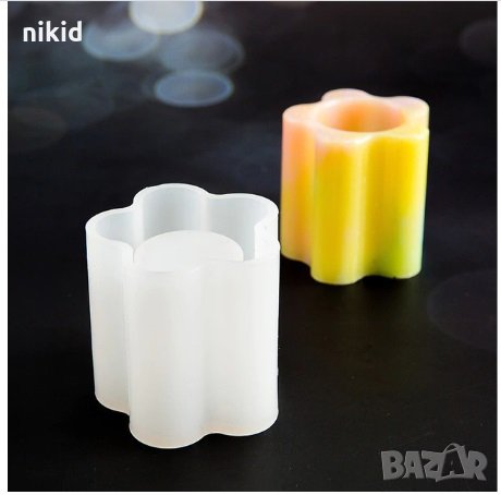 Цилиндър Кръг Квадрат сърце цвете висок силиконов молд форма калъп свещи восък гипс свещ смола кашпа, снимка 6 - Форми - 29515640