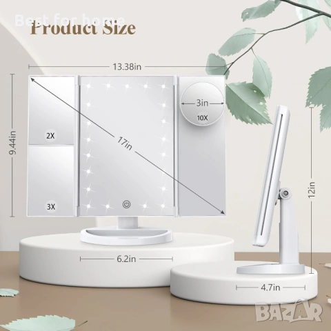 Огледало за грим HUONUL, снимка 6 - Други стоки за дома - 53236670