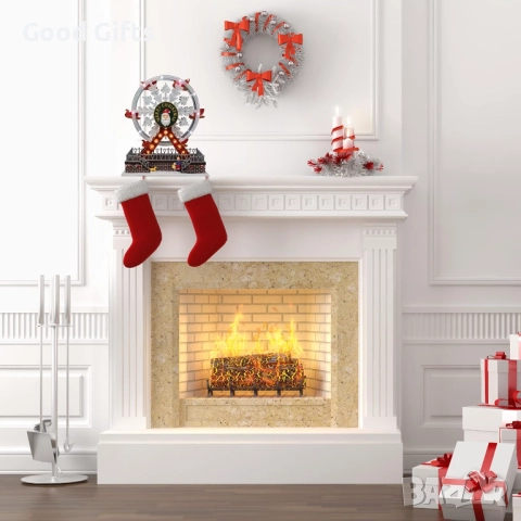 Коледно Виенско колело с музика и LED светлини – движеща се декорация с Дядо Коледа, снимка 4 - Декорация за дома - 52339487