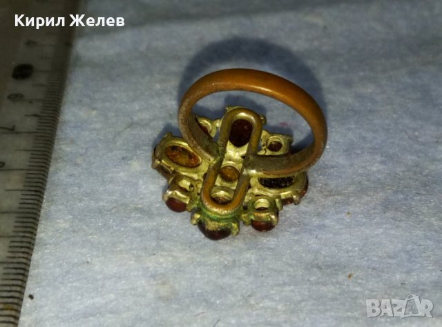 ПРЕКРАСЕН СТАР КЕХЛИБАРЕН МЕДЕН СКЪПОЦЕНЕН РЕТРО ПРЪСТЕН 27576, снимка 7 - Антикварни и старинни предмети - 42116400