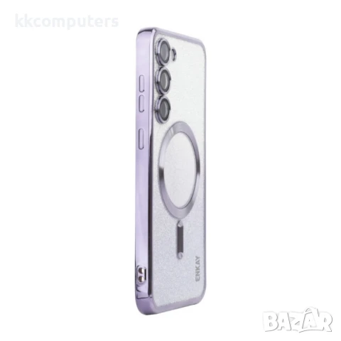 Samsung Galaxy S25+ 5G ENKAY Glitter Plated/ MagSafe TPU Удароустойчив Калъф и Протектор, снимка 6 - Калъфи, кейсове - 51429723
