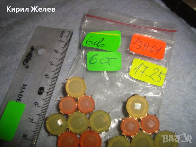 ПОЗЛАТЕНИ ФИНИ КРАСИВИ ЦВЕТНИ КРИСТАЛНИ ФАСЕТИРАНИ АРТ ОБЕЦИ 13901, снимка 6 - Обеци - 36635576