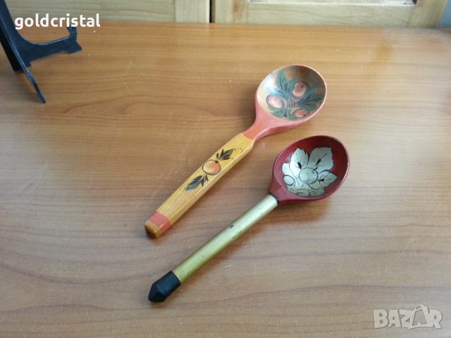 Руски дървени лъжици хохлома , снимка 6 - Антикварни и старинни предмети - 37953886