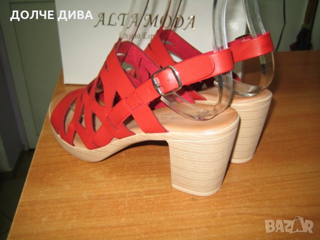 Дамски сандали м.386  червени, снимка 3 - Сандали - 29386132