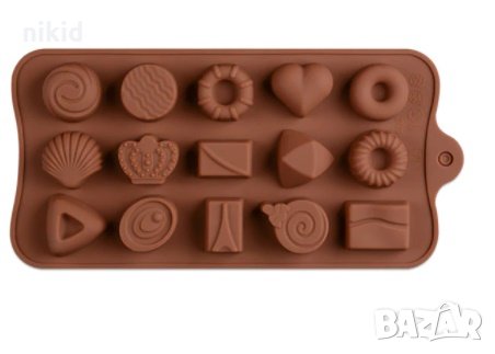 Микс 15 вида Бонбони силиконов молд форма за шоколад гипс фондан