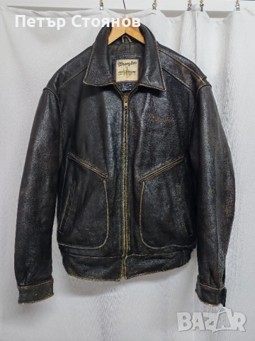 Мъжко Vintage кожено яке от естествена кожа WRANGLER р-р XL