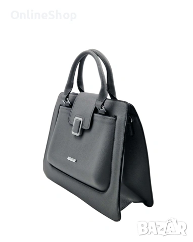 Дамска стилна чанта с метален акцент, снимка 4 - Чанти - 53217308