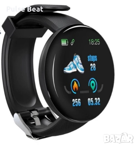 D18 - Интелигентен смарт часовник с измерване на пулс и кръвно. Цвят - черен., снимка 9 - Смарт часовници - 52044567
