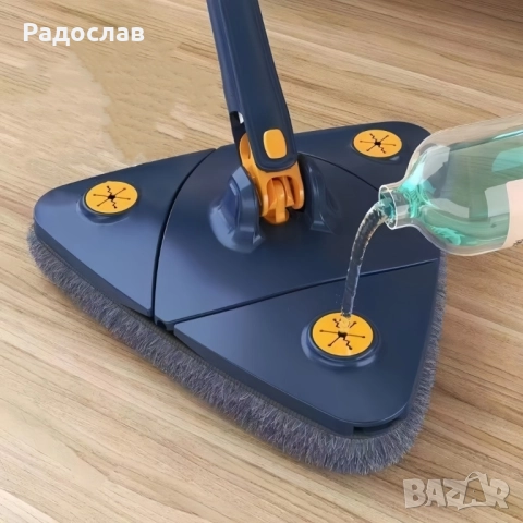 Разтегателен триъгълен MOP за почистване  360° с 3 парцала ПРОМОЦИЯ!, снимка 5 - Други стоки за дома - 51949768