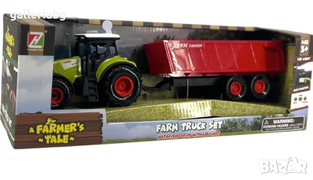 🚜 Трактор с ремарке A Farmer’s Tale – с мотор и светлини 💡