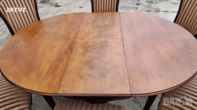 Комплект маса и шест стола масив, снимка 2 - Маси - 53034241