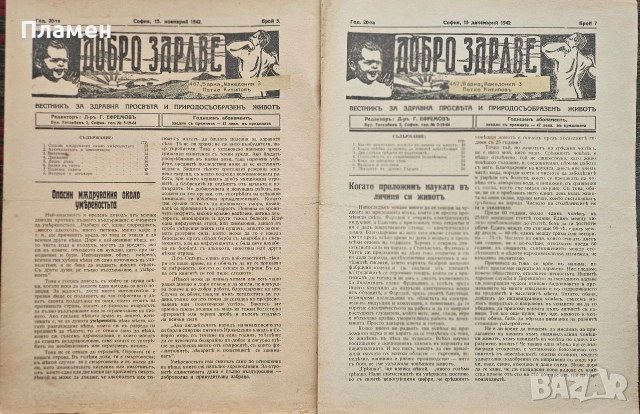Добро здраве. Бр. 1, 2, 4 / 1923, Бр. 5-8 / 1939, Бр. 1 / 1941, Бр. 1-3, 5, 7, 9, 16 / 1942, снимка 13 - Антикварни и старинни предмети - 52561041
