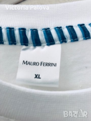 Бяла маркова тениска MAURO FERRINI,XL, снимка 2 - Тениски - 29439674