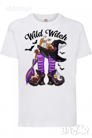 Детска тениска Wild Witch,Halloween,Хелоуин,Празник,Забавление,Изненада,Обичаи,, снимка 2 - Детски тениски и потници - 38158840