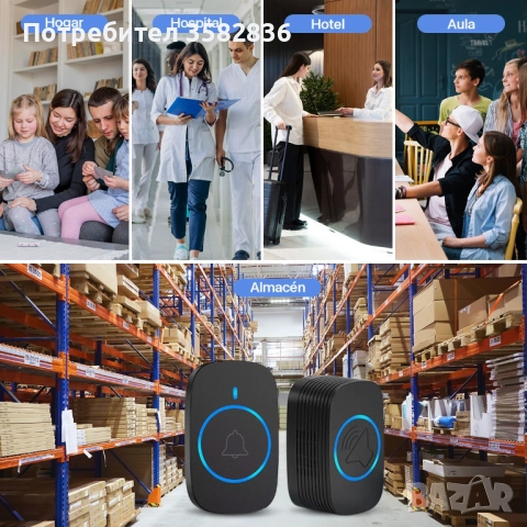 Висококачествен безжичен звънец — идеален за къща, апартамент, гараж, входна врата офис, снимка 8 - Други стоки за дома - 52579208