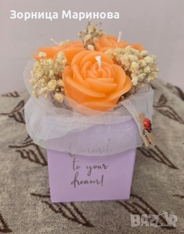 Ароматни букети от свещи, ръчна изработка , снимка 13 - Декорация за дома - 50538090