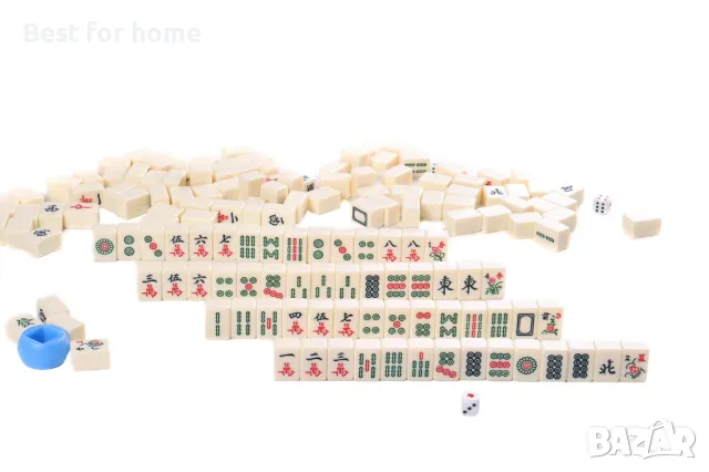 Луксозна игра Mahjong/ Маджонг в дървена кутия, снимка 4 - Образователни игри - 49418493