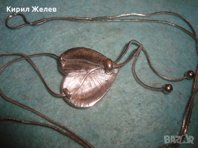 СЪРЦЕВИДЕН СКЪПОЦЕНЕН АРТ МЕДАЛЬОН ПОСРЕБРЕНО КОЛИЕ БЕЛ ЕПОК СТИЛ с ЦИРКОНИ 16886, снимка 5 - Колиета, медальони, синджири - 35273907