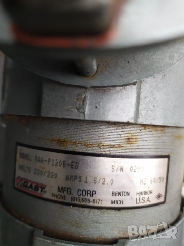 Суха , безмаслена вакуум помпа - компресор GAST -USA, снимка 6 - Компресори - 52991358