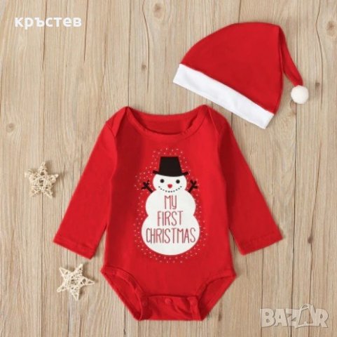 Коледно боди с шапка р-р 70