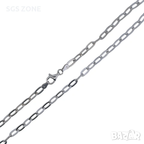 Стилна сребърна верижка от Италия с родиево покритие , снимка 5 - Колиета, медальони, синджири - 53124203