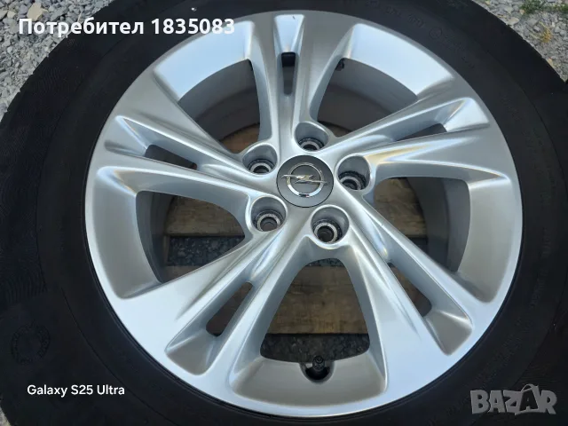 Лети джанти 16ки 5х108 Opel, Peugeot + летни гуми 215/70/16 Continental, снимка 4 - Гуми и джанти - 55842667
