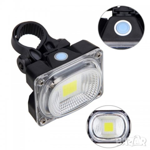 Акумулаторен COB LED фар 20W, 500lm за велосипед , снимка 5 - Части за велосипеди - 37753303