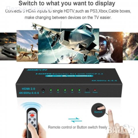 HDMI селекторен превключвател, снимка 4 - Плейъри, домашно кино, прожектори - 39546847