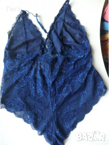 синьо дантелено боди 2хл, снимка 6 - Бельо - 37382092