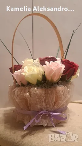 Букет сапунени рози 15 бр., снимка 5 - Изкуствени цветя - 49351405