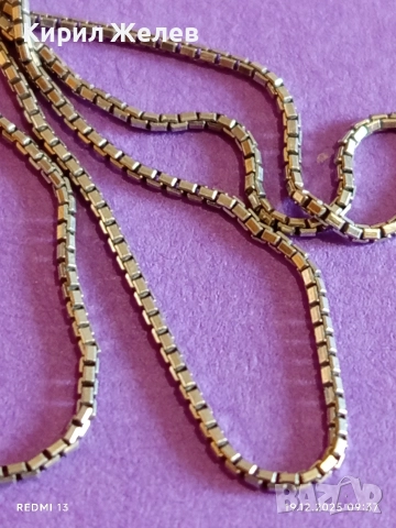 Сребърна верижка плетка box chain нежно стилно бижу 52415, снимка 6 - Колиета, медальони, синджири - 52844920