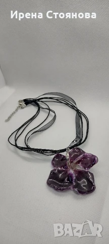 Колие с естествен цвят на Налба. Дължината е максимално 23 см, цвета е с размери 5,5/5 см. , снимка 5 - Колиета, медальони, синджири - 51090496