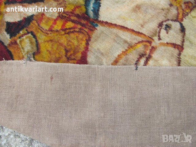 19 век Октивиан Август Стенен Вълнен Килим,Гоблен рядък, снимка 5 - Антикварни и старинни предмети - 31833814