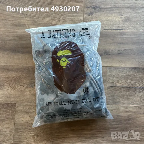 Bape сив суичер, снимка 4 - Суичъри - 55806268