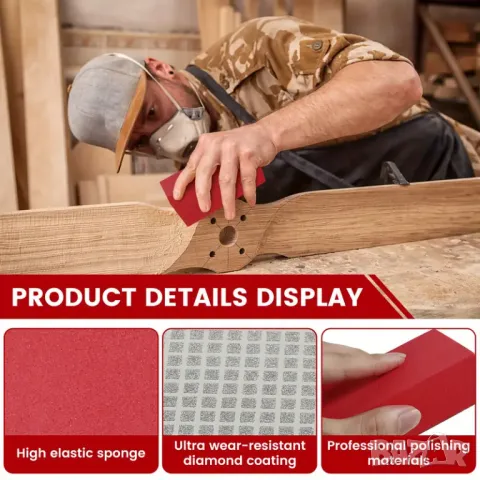 🧱 Комплект диамантени гъби за шлайфане – Перфектно заглаждане след рязане на плочки и камък, снимка 4 - Други инструменти - 49203698