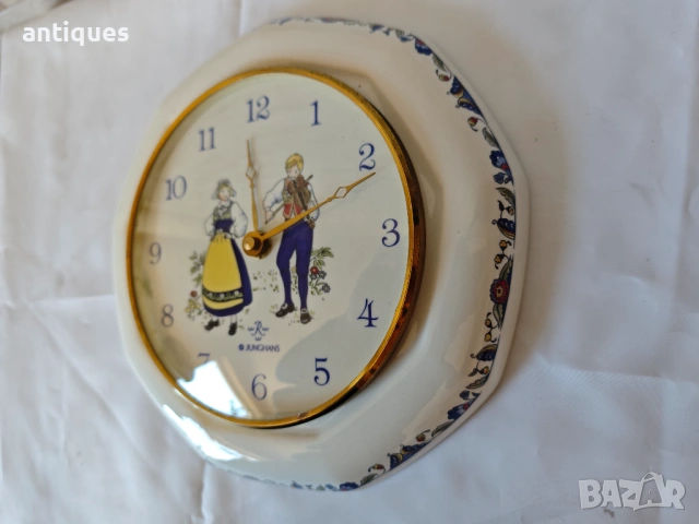 Порцеланов немски стенен часовник - Junghans - 1980г., снимка 10 - Антикварни и старинни предмети - 54105955