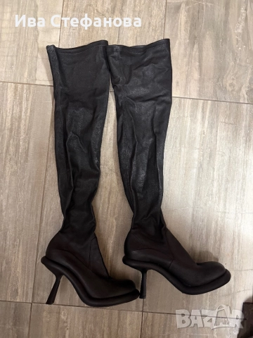 Разкошни Vic Matie нови  дълги черни чизми ботуши до каляното кожени , снимка 7 - Дамски ботуши - 52829975