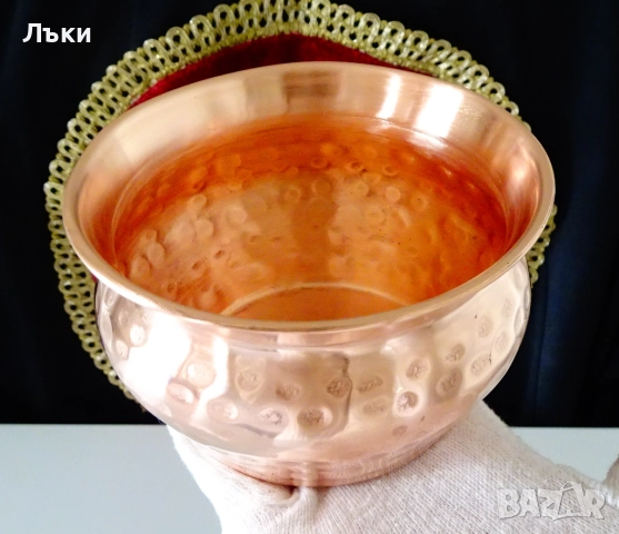Медно котле,медна чаша за вино,чиста червена мед. , снимка 2 - Антикварни и старинни предмети - 51895094